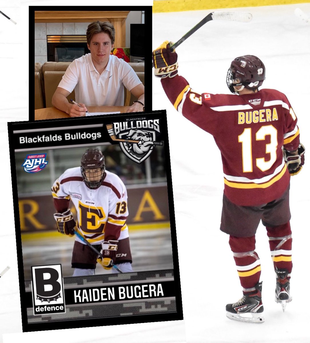 bbulldogs_'s tweet photo. The Bulldogs are excited to add 5’11-185lb D-Man, Kaiden Bugera to our inaugural roster. Born in 2004, Kaiden played his minor hockey in Calgary &amp; attended the Edge Prep School for the last 3 seasons. https://t.co/jMQdVv5Zfo