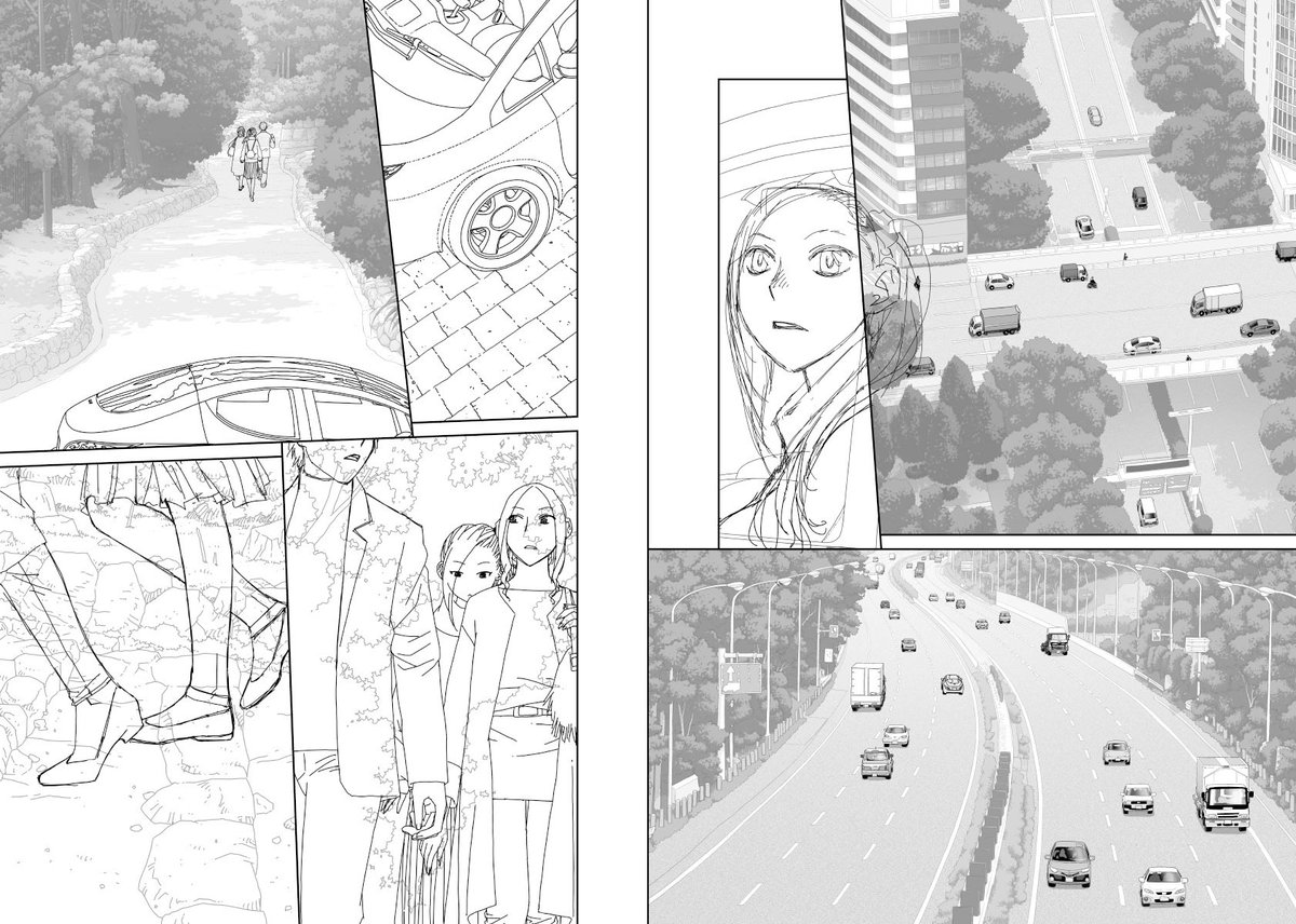 見開き単位で作業してた連載の下描き
台詞フキダシ擬音無しバージョン63↓

勿体無い絵になると分かってても、再構成や左右ページの変更があるかも知れないと思ったら描かずにはいられなくなって締切りギリギリまで時間を使ってしまう🙇🏻‍♂️
しかもサバ読みの無いマジのギリ😱 