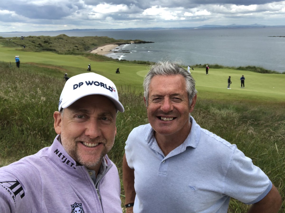 What a great morning playing with @IanJamesPoulter @ScottishOpen. Delightful company and on top form as usual. Good luck to England tonight.