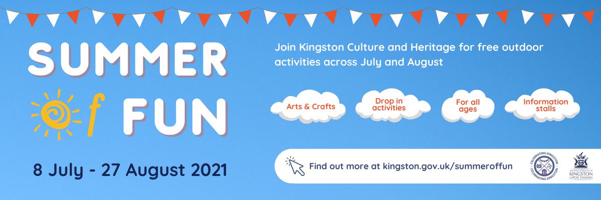Tomorrow kickstarts the Summer of Fun on the grass area by Kingston Museum. Visit between 10-2 to have fun with our free events, drop-in activities and information stations, suitable for all ages. Visit kingston.gov.uk/summeroffun for more details.
#LetsDoLondon #SummerOfFun