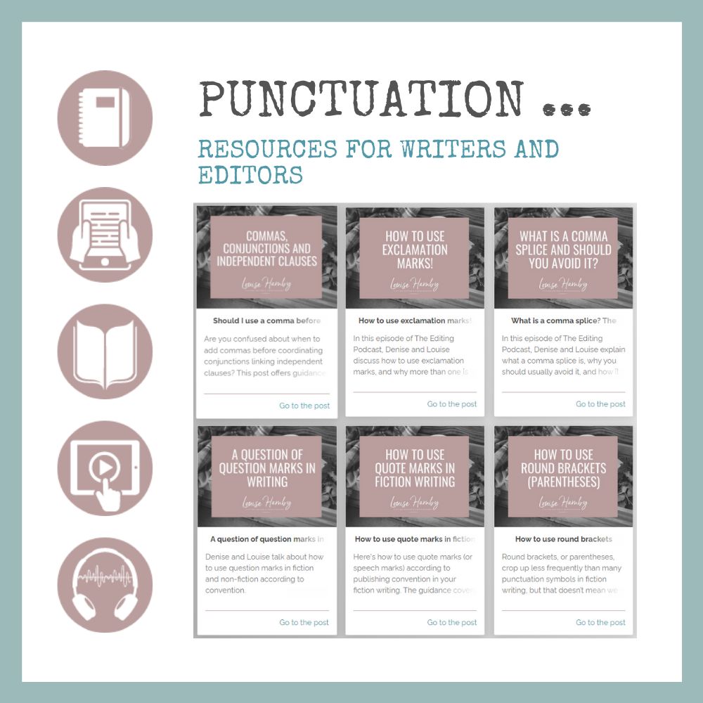 LouiseHarnby's tweet image. Need some guidance on punctuation in fiction writing and editing? This topic page on my website is full of links to articles, booklets, books, courses and podcasts. Get it here! 👁️👉 bitly.com/3dhio3V