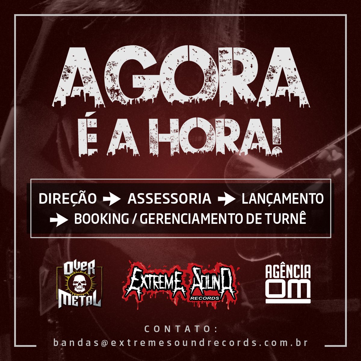 RecordsExtreme's tweet photo. Bandas! ATENÇÃO! Extreme Sound Records , @overmetaltv e @agency.om unindo forças para fornecer amplo serviços que a sua banda precisa!
Para maiores detalhes entre em contato pelo e-mail: bandas@extremesoundrecords.com.br
#ExtremeSoundsRecords #OverMetalTV #AgenciaOM https://t.co/MVwrMKOMgG