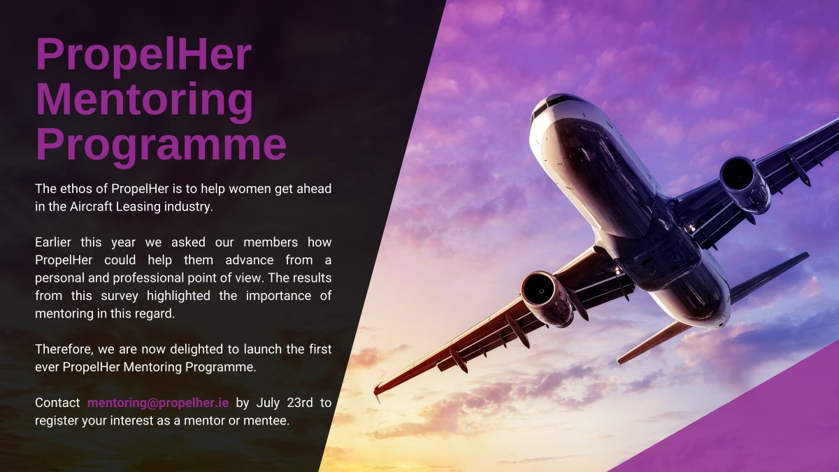 PropelHer is delighted to launch its first ever Mentoring Programme. Applications are now open to PropelHer members until Friday 23rd July. Click here for more info 

propelher.ie/2021/07/07/joi…

#mentoring #womeninaviation #aviation
