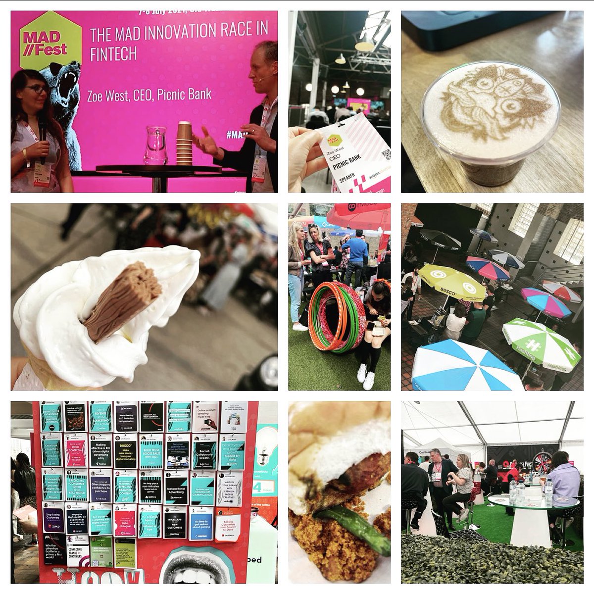Zee_West's tweet photo. So excited for our first event in real life moments! Wonderful to see so many people and feel the festival style buzz #Madfestlondon #marketing #design #Advertising #shoreditch @Picnic_Bank #ClimateFintech #FintechLondon #Sustainability #FintechforAll https://t.co/8Uye7dy0b6