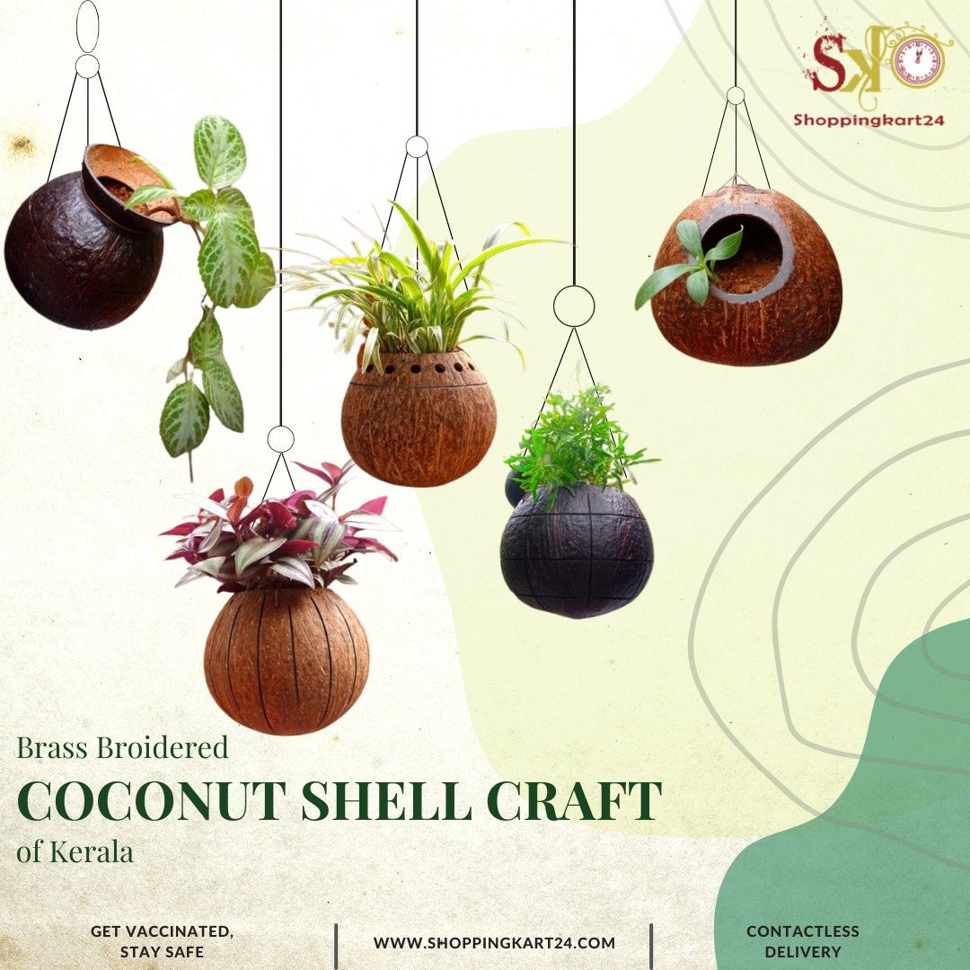 AuthenticGI_'s tweet image. #Coconutshellcraft of Kerala is the craft of making beautifully carved and brass embroidered products like cups, flower vases, snuff boxes, nut bowls, powder boxes, and spoons using coconut shells as practiced by the artisans of Kerala in India. 
#sk24 #shoppingkart24