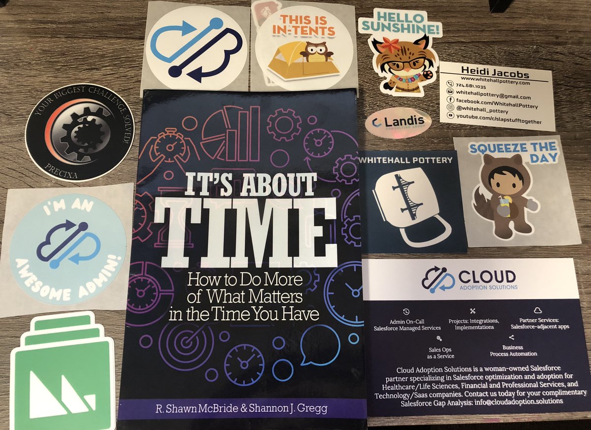 Arundat84719876's tweet photo. THANK YOU SO MUCH for the awesome swag!
Great book for strategies to manage your time more productively. Short and straight to the point. Worksheet would be greatly helpful.
Thank you so much R. Shawn McBride @shannonjgregg
@CloudAdoptionSn #SwagCAS #SalesforceStickers https://t.co/0pUi9mSuSW