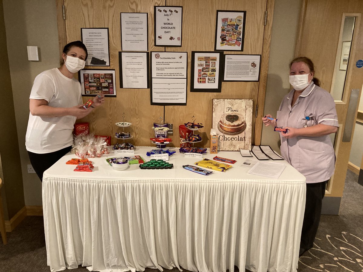 BurwoodHome's tweet photo. Happy #WorldChocolateDay from @BurwoodHome. To celebrate we have set up an information station with lots of fun chocolatey facts, and plenty of samples for residents and staff to taste. What's your favourite 'go to' chocolate treat? We'd love to know 😁🍫 #ChocolateDay #Burwood https://t.co/UJ6IBwJmAZ