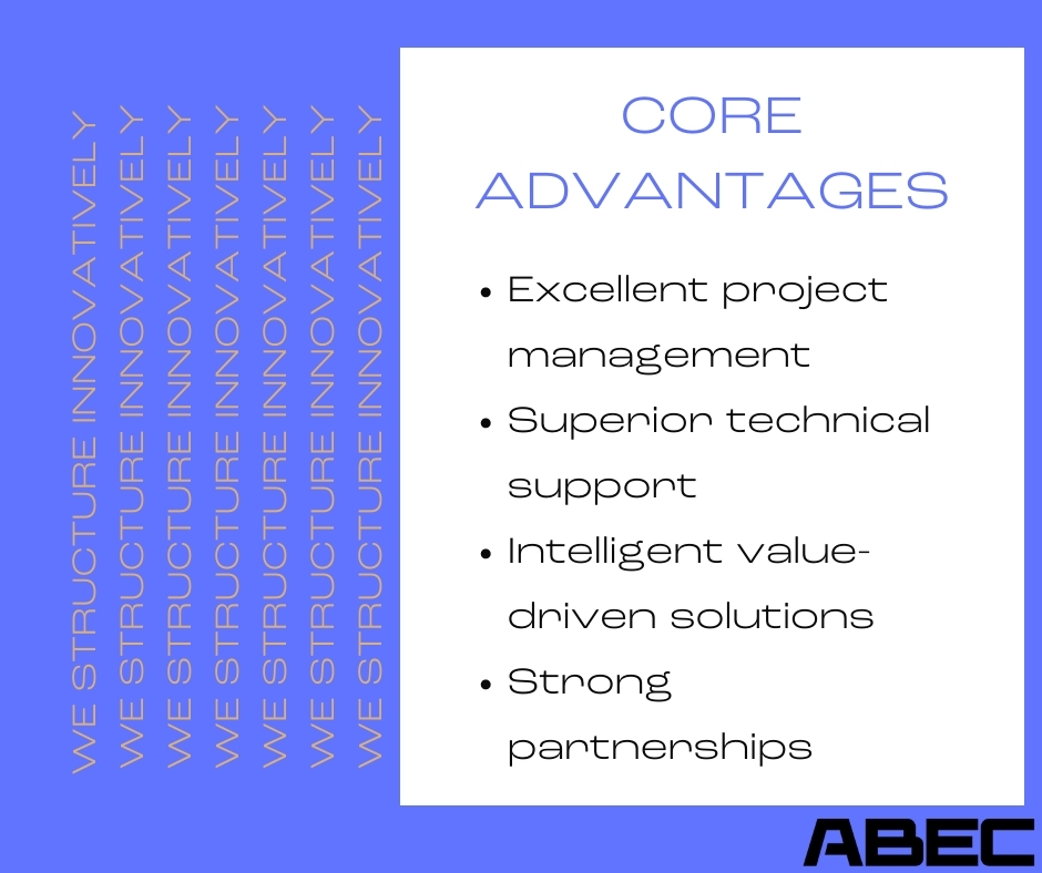 abecegypt's tweet photo. Core advantages of working with ABEC #ABEC #innovativebuildings #westructureinnovatively #engineering  #construction #sustainability #egypt https://t.co/csjYpYMQpt