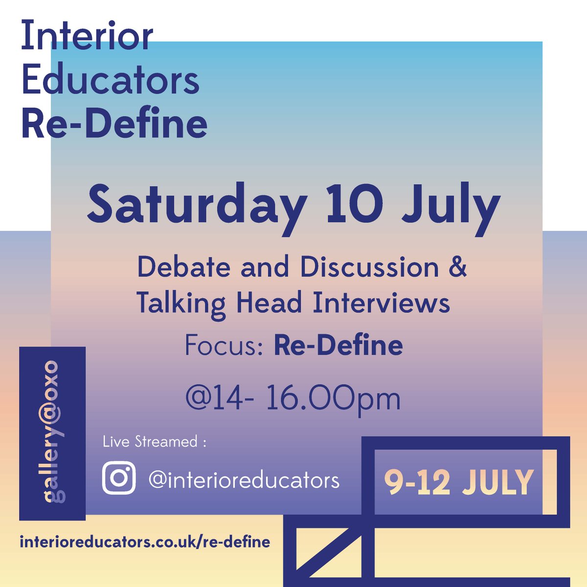 #ReDefine today is open to showcase the shortlisted works for the #IEAwards 2021 and
to discuss how to re-define #Interiors. Join us at OxoGallery <a href="/CoinStreet/">Coin Street</a>, here on Twitter and on our Instagram @Interioreducators