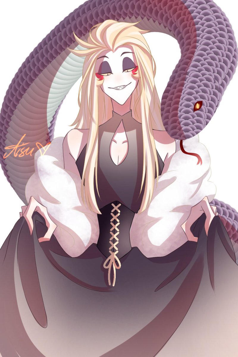 sally_artist03's tweet photo. When Lucifer wears a dress💃👗

Me:Oh beautiful lady😳✨
#HazbinHotel #Hazbin_hotel #hazbinhotelfanart #FANART #hazbinhotelLucifer #lucifermagne https://t.co/x9E4o32exT