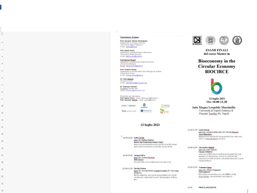 Next 12 July students of the 4° edition of the master BIOCIRCE will defend their thesis and will be awarded the title of Master in "Bioeconomy in the Circular Economy" #circulareconomy #bioeconomy <a href="/Unibo/">Università di Bologna</a> <a href="/UninaIT/">Unina Federico II</a> <a href="/unimib/">Università degli Studi di Milano-Bicocca</a> <a href="/unito/">Università di Torino</a> 
live at youtube.com/watch?v=ABy0hU… #BIOCIRCE