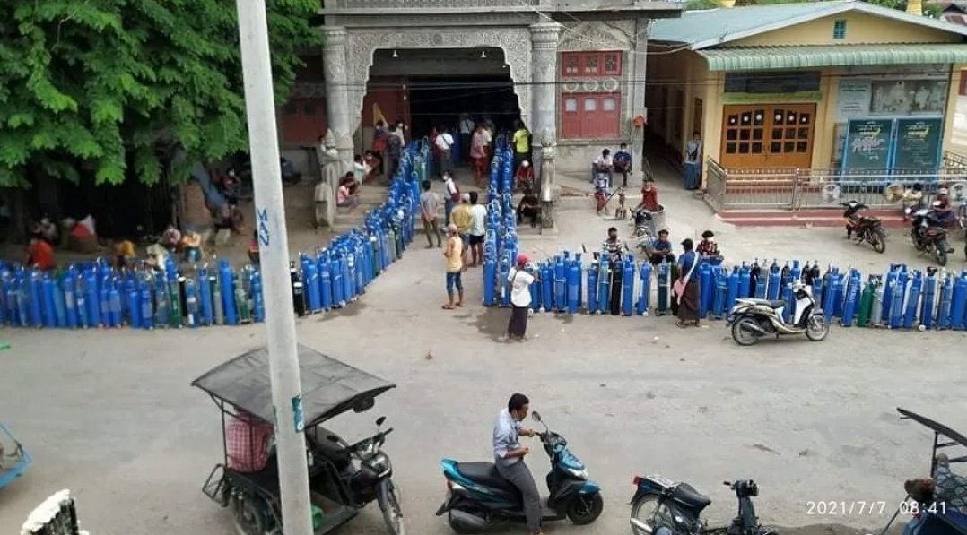 Many expressing concerns about the rising #Covid19 infections &amp; deaths in #Kalay #Sagaing region in #Myanmar. Reports of cemeteries filling up fast &amp; lack of oxygen tank supplies there. Since the Feb 1 #militarycoup, healthcare system has been disrupted #WhatsHappeningInMyanmar