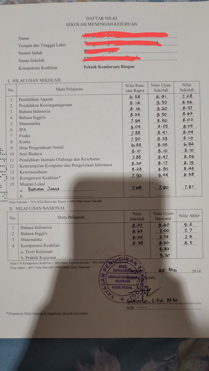 dearzkan's tweet photo. @mintblowing @alterdeego @yeolgezz @Askrlfess Maaf mau nanya. Kalau dr ijazah ini nilai rata2 nya yg mana ya? https://t.co/UKwe7qd52V
