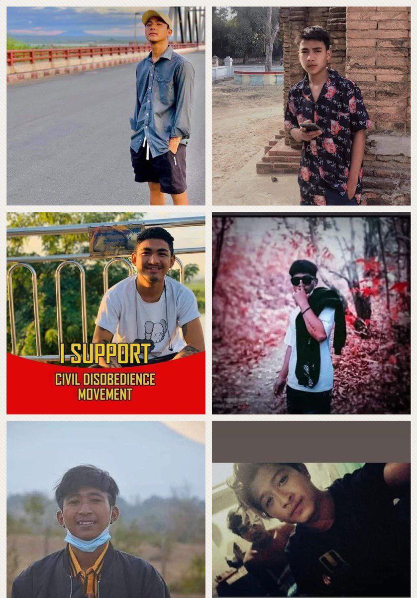 SpringBago's tweet photo. Pakkoku ❗️
These 6 youths were beaten and arbitrarily abducted by the Junta in Ward (8) #Pakkoku city in the night of July 6 for FALSELY accusing them of throwing stones to the Informer house. 

#WhatsHappeningInMyanmar
#July7Coup
#StopTorture https://t.co/7DqM0hhOAR