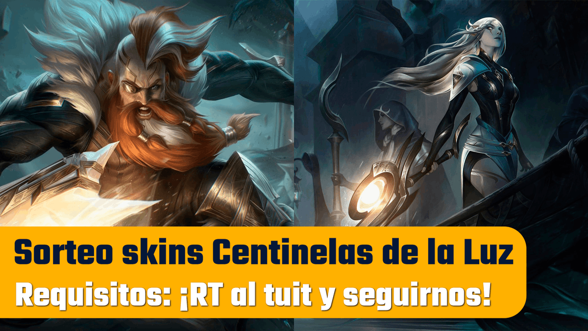 Esportmaniacos's tweet photo. ⚠️ ¡ATENSIÓN! ⚠️

¿Quieres una skin de Centinelas de la Luz?

‼️ PUES SORTEAMOS UNA A ELEGIR ‼️

¡Para participar solamente tienes que seguirnos y dar RT a este tuit!

🤝 ¡Mucha suerte a todxs! https://t.co/Z0sT6M3fV5