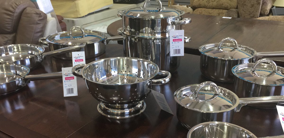 Ulverston superstore have been donated a beautiful collection of cookware by Jean Patrique. All brand new at fantastic prices! #charity #ageuk #supportcharity #cookware #bargain