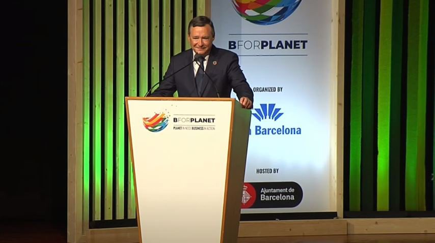 La mayor frecuencia de eventos climáticos extremos debido al #CambioClimatico obliga a reconsiderar la gestión del #agua, como destaca <a href="/angelsimon_/">Angel Simon</a> , presidente de @Agbar en su intervención en #BforPlanet21