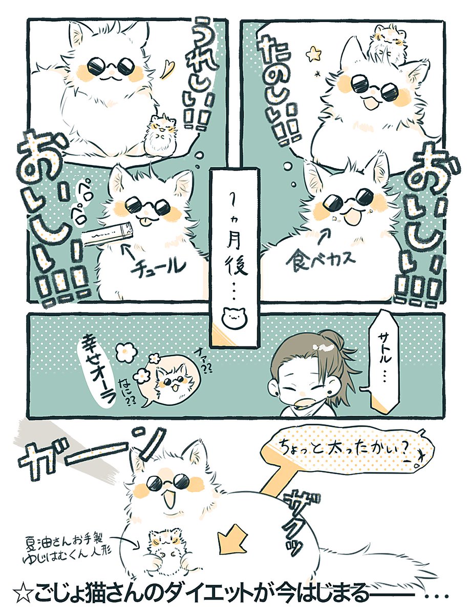 『ゆじはむくんとゴジョ猫さん』9
⚠︎五悠🐱🐹擬獣化パロ

【 幸せ太り 】 