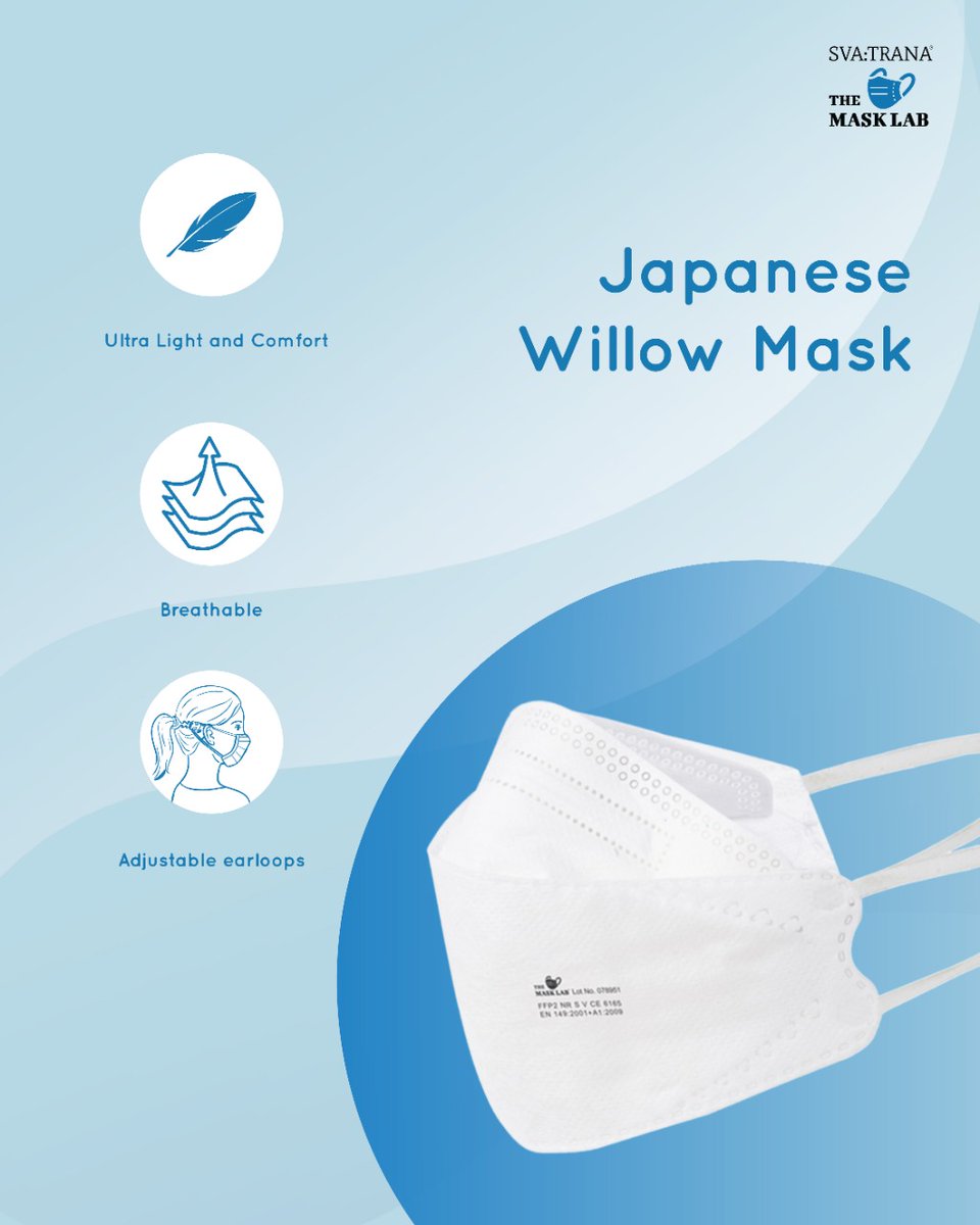 TheMaskLabIndia's tweet photo. Our Japanese Willow Mask is extremely light and comfortable. Moreover, our masks are ISO, CE and EN 149 certified! 
Get your own mask by clicking the link in the bio.  

#TML #masks #n95masks #ffp2masks #masksindia #covid19 #indianmasks #thirdwave #comfymasks https://t.co/kE0SFy6uie