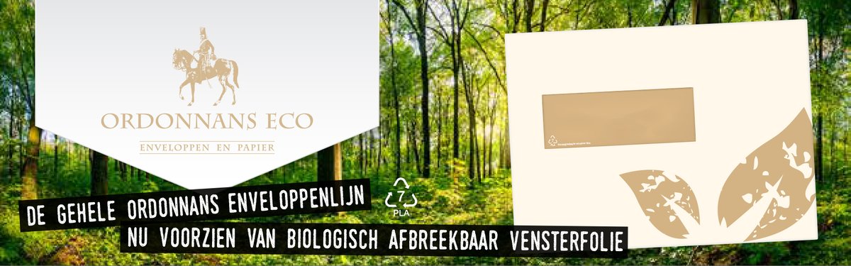 Ordonnans ECO is een prachtige envelop van een mooie offwhite papier en een effen bruine binnendruk. 

De enveloppen met venster zijn voorzien van met een afbreekbaar venster. 

Graag modellen ontvangen!? Laat het ons gerust weten.