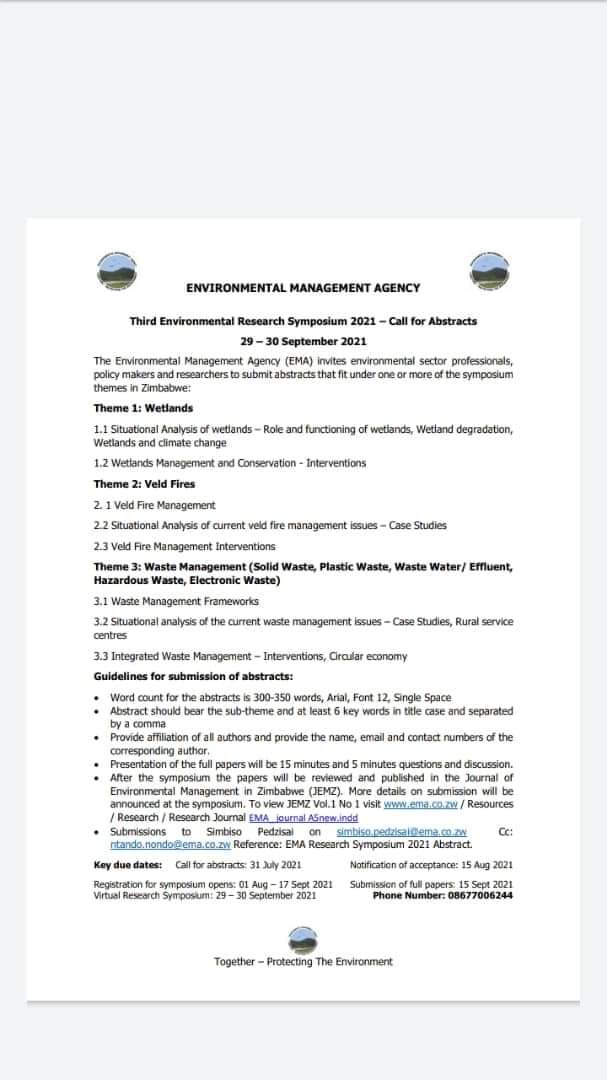 Attention Researchers!! You are all invited to participate in this Environmental Research Symposium.