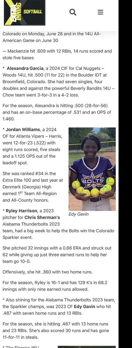 AL_Bolts2023's tweet photo. Congrats @RyleyH2023  &amp; @EdyGavin  for being named national players of the week by @ExtraInningSB https://t.co/RY1CtTpNWu