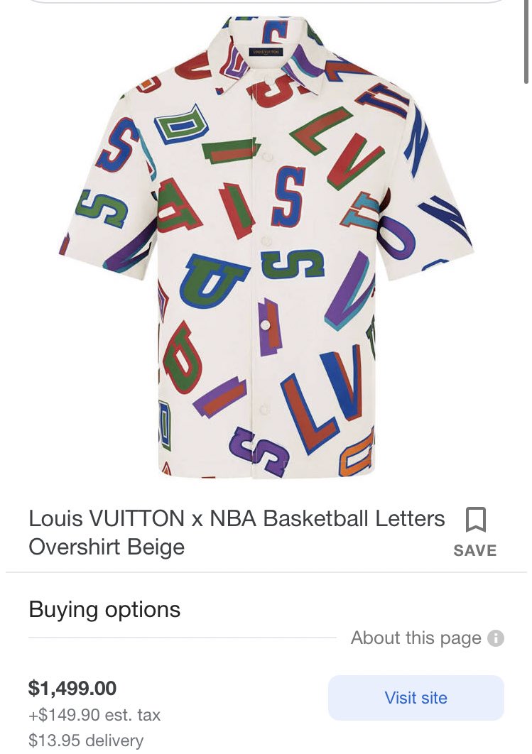 Louis Vuitton x NBA Basketball Letters Overshirt 