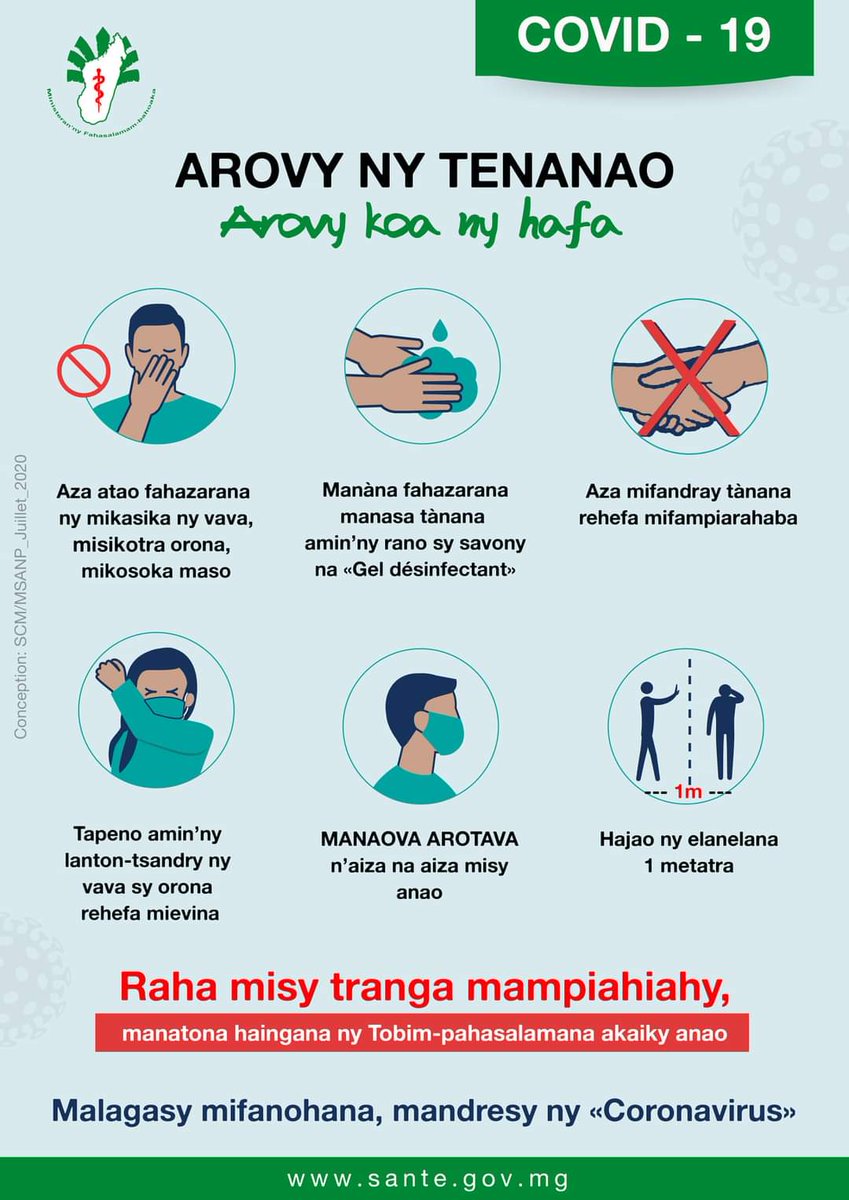 Même en cette période de recrudescence  des nouveaux cas, il est important de toujours garder les gestes barrières face à la Covid-19. Protégeons-nous, protégeons les autres. #Ensemble_contre_le_covid_19