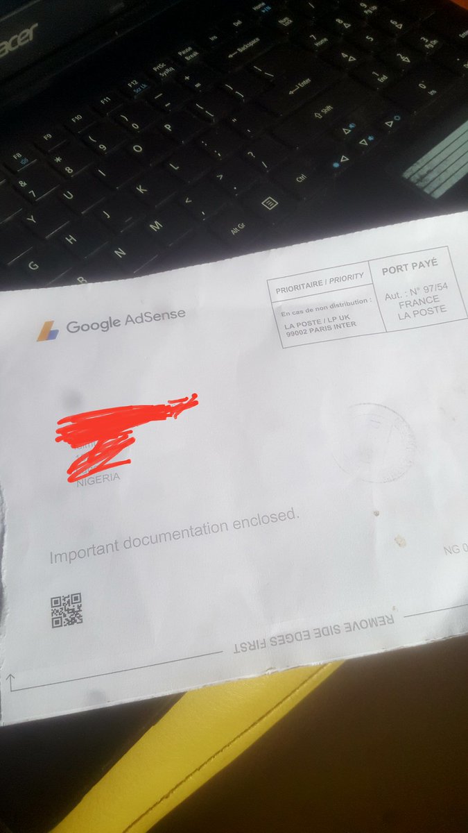peteraniedi5's tweet photo. So I just got my @Google Adsense PIN delivered by a man from @NipostNgn. I didn't go to the office today because I wasn't feeling well. After my breakfast I tried to rest but then I heard a knock on the gate. I ignored it. Normally if you are a visitor here, you would https://t.co/8fIhOOfgpX