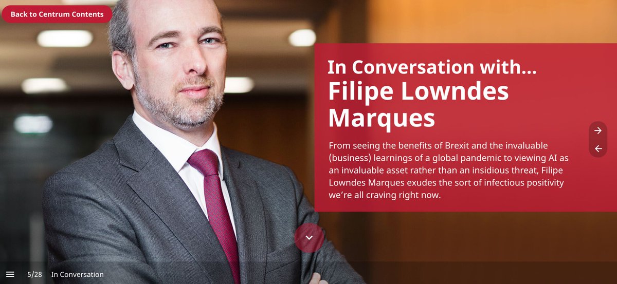 We're delighted to have Filipe Lowndes Marques, #partner at leading international Portuguese #lawfirm  Morais Leitão, do our cover feature 'In Conversation' #interview in the new issue of the PSMG LLP magazine 'Centrum'!
bit.ly/36lXuwJ