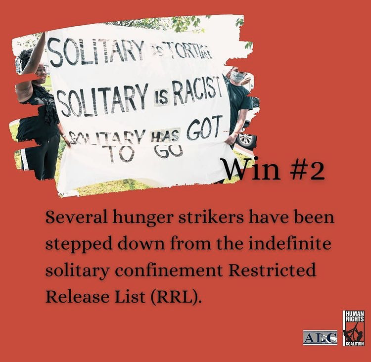 AbolitionistLC's tweet photo. ICYMI: via @phillyHRC – The @freevaughn17 and #SCIPhoenix hunger strikers landed three big concessions from the DOC yesterday! But the struggle to end #solitaryconfinement in #Pennsylvania is far from over... https://t.co/PxtYGRcgDb