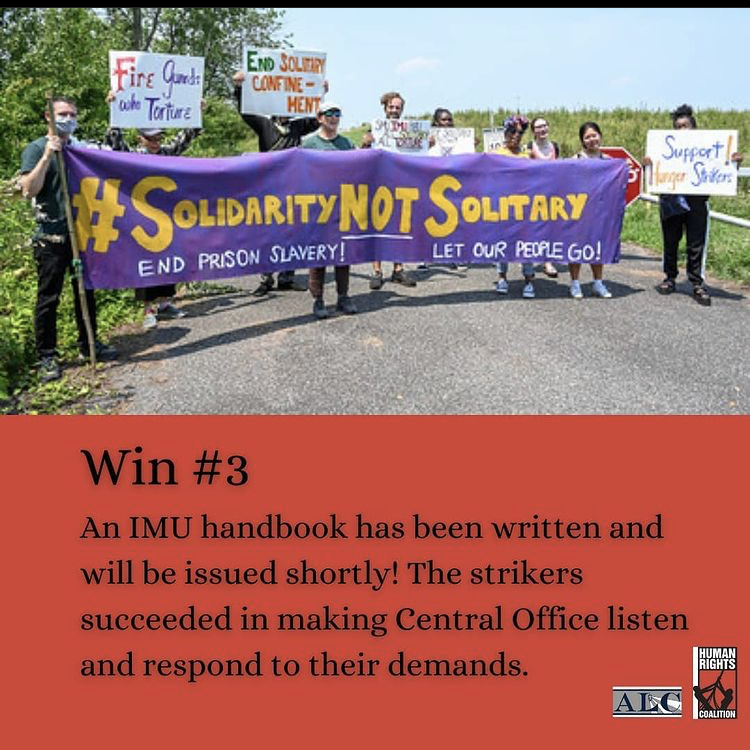 AbolitionistLC's tweet photo. ICYMI: via @phillyHRC – The @freevaughn17 and #SCIPhoenix hunger strikers landed three big concessions from the DOC yesterday! But the struggle to end #solitaryconfinement in #Pennsylvania is far from over... https://t.co/PxtYGRcgDb