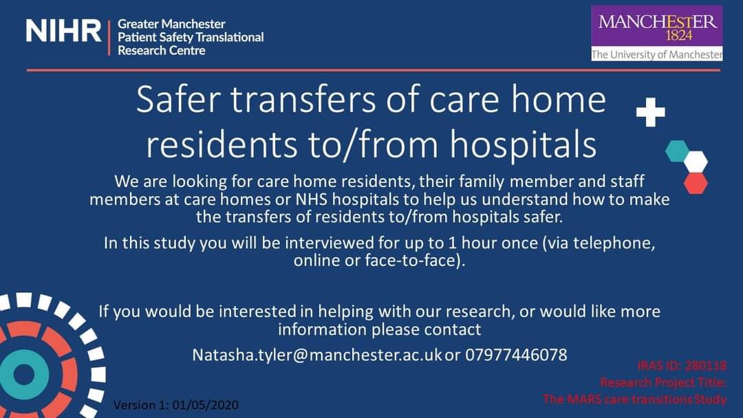 Natasha Tyler (@drnatashatyler) on Twitter photo Looking for care home residents and their family for interviews. Please share and message if interested <a href="/Dr_MPanagioti/">Maria Panagioti</a> <a href="/sallygiles18/">sally giles</a> @PSTRC_GM <a href="/Claireplanner/">Dr Claire Planner</a> Looking for care home residents and their family for interviews. Please share and message if interested <a href="/Dr_MPanagioti/">Maria Panagioti</a> <a href="/sallygiles18/">sally giles</a> @PSTRC_GM <a href="/Claireplanner/">Dr Claire Planner</a>