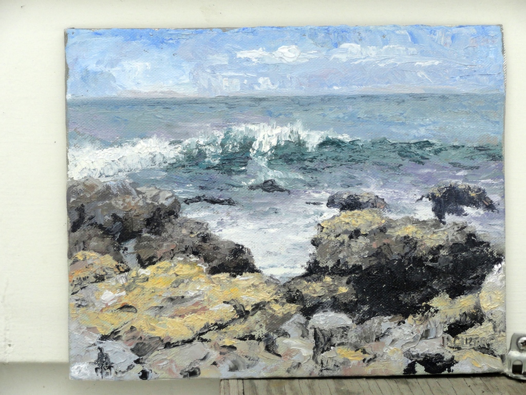 jclizer's tweet photo. The Sea!!

Looking at this painting makes me feel ten degrees cooler (it's near 100 in North Idaho today).  Would't mind sitting on those rocks again feeling a bit of salt spray on the skin!
 
https://t.co/BQfn2RCx6w
. https://t.co/1XSHVZ12hI
