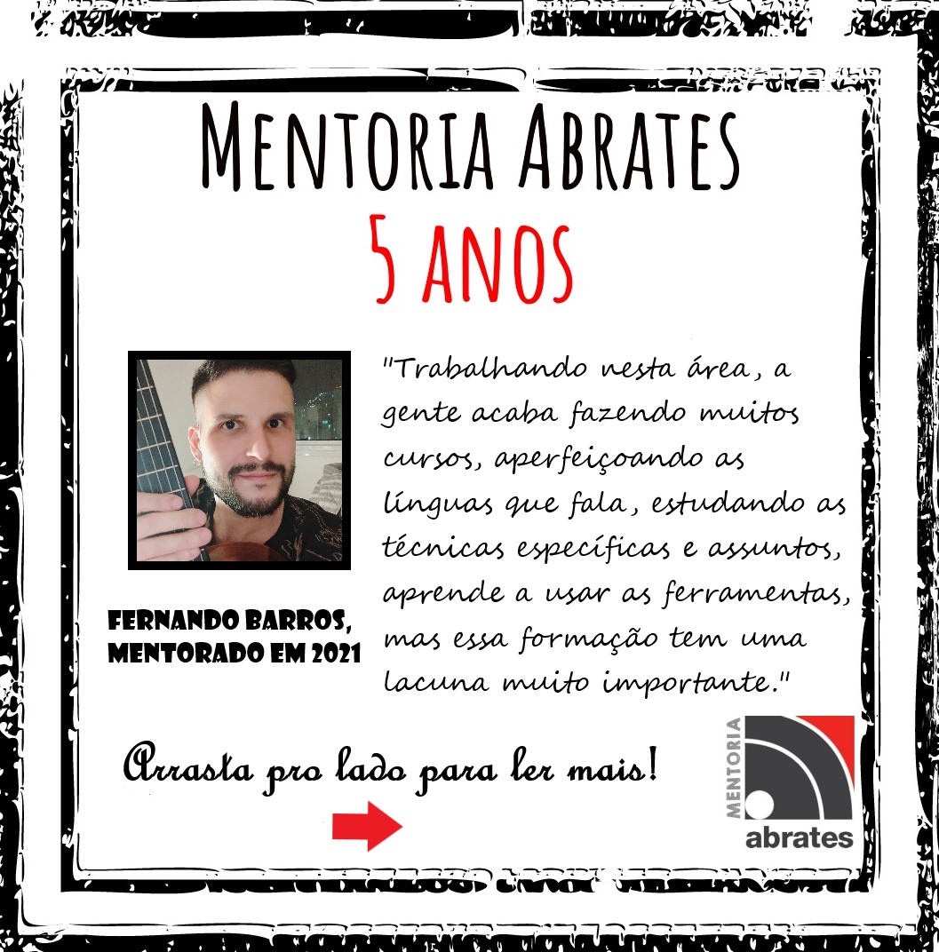 AbratesMentoria's tweet photo. E os 5 anos de sucesso também se devem aos mentorados, que acreditam no trabalho do Programa de Mentoria. É o que o Fernando Barros confirma! #programadementoria #caminhodaspedras #mentoriaabrates #abrates #mentoring #mentoria #tradução #interpretação #translation #interpreting https://t.co/tn1MXOmvKf