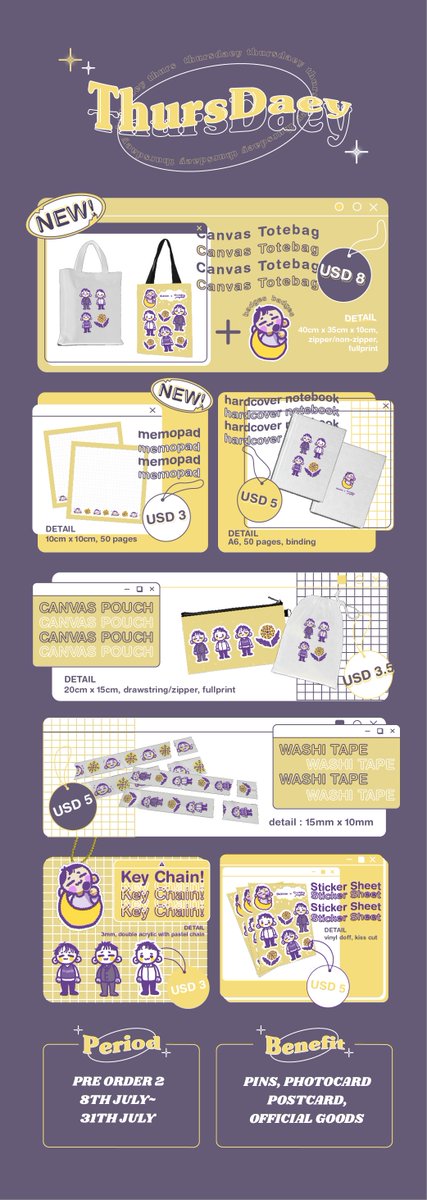 DAECON x thursdayjongdae

Pre Order 2 is now open! LIMITED ONLY!
We also open fundraising for Chen 2021 Birthday Project with benefit Official Goods. 

Project details:
📎daecon.site/#thursdaey

Project period: 07/07~31/07