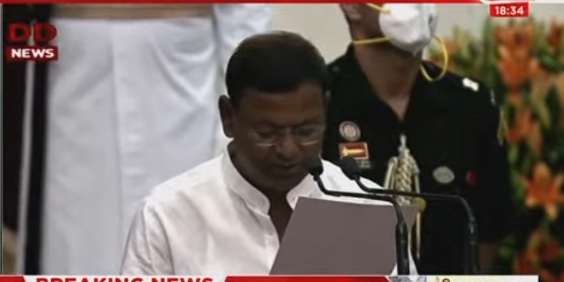 thescript_in's tweet image. Pankaj Chaudhary,6 time MP from UP took oath as Minister of State in Modi Cabinet.

#PankajChaudhary #UP #CabinetReshuffle