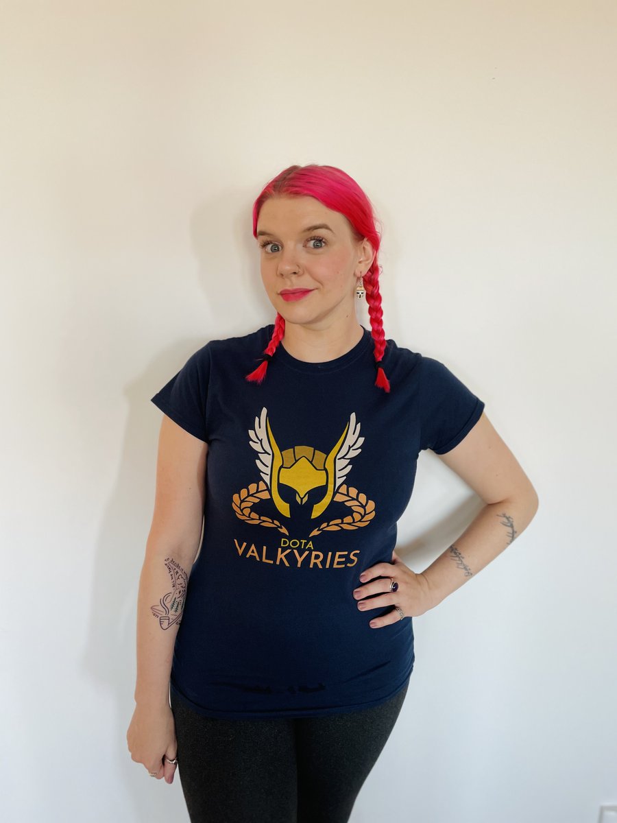 An immense thank-you to anyone who got merch so far, the support really means the world to us

We love seeing you guys in it, so be sure to share some photos with the hashtag #dotavalkyries if you have received yours!