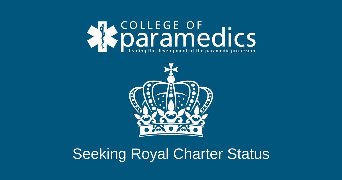 Today, the College of Paramedics has great pleasure in telling members that we have now officially begun the process to seek a Royal Charter.

Read more about our decision to apply for Royal Charter Status: ow.ly/3QkV50FqLA5

#ParaNews 
#Paramedic