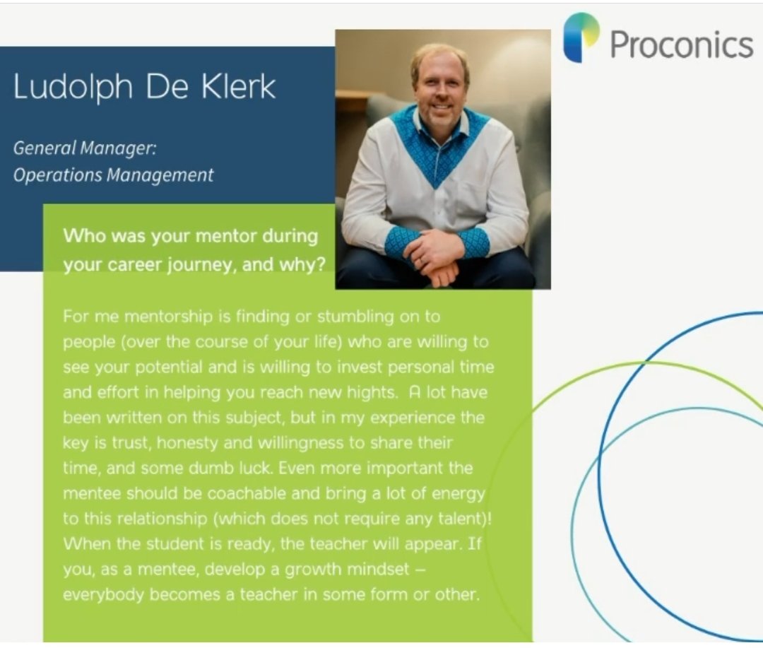 proconics's tweet photo. We continue our mentoring series with Ludolph De Klerk, on IG one of our greatest influencers @Proconics  💯💪🏻 
#engineering #inspirationalquotes #inspiration #mentorship #mentorshipseries #choosingamentor #greatness 

https://t.co/5bY5hCuHz3 https://t.co/UA9oekhMU4