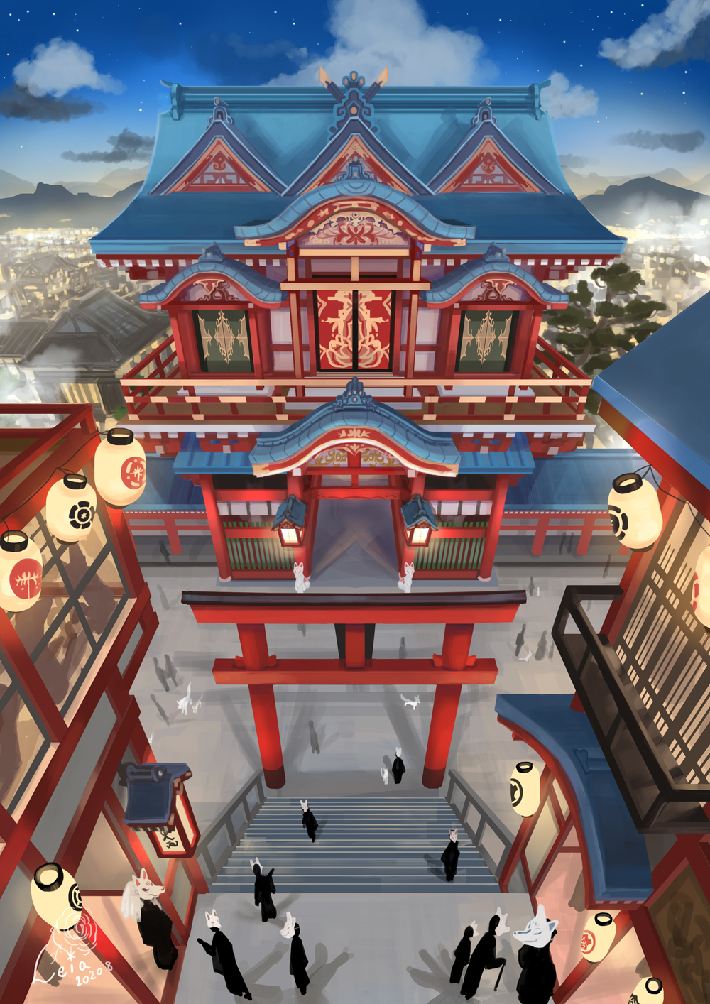 Twitter 上的 Leia れいあ 社寺建築と猫を愛するイラストレーター 絵柄が好みって人にフォローされたい 稲荷系のイラスト まとめてみました このような社殿や和風な雰囲気がお好きな方は是非 T Co Nkhhvhc2kr Twitter