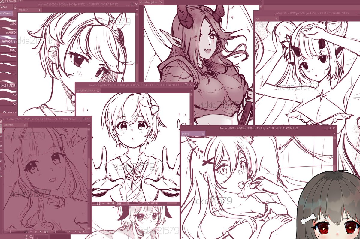 I have A LOT of sketches lying around... I wonder if I'll have time to actually finish any of them... (';ω;`) 