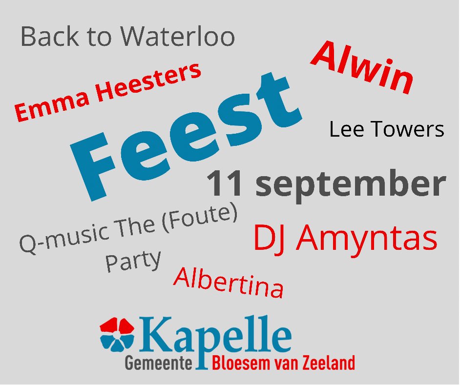 🎉 SAVE THE DATE: Op 11 september vieren we het 50-jarig bestaan van de gemeente Kapelle. Vorig jaar kon de feestavond niet doorgaan vanwege corona. Het feest vindt plaats bij de Jachthaven in Wemeldinge en start om 17.00 uur. Kijk voor het programma op kapelle.nl/50jaar