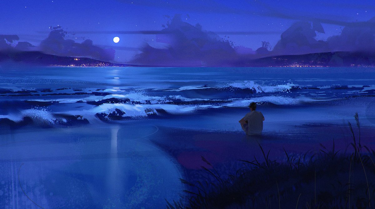 CarmesJocelin's tweet photo. Here are some of my work done for lofi artist at lofi girl ! as you can see, lofi artist like blue #illustration https://t.co/EpOSQX3bXA