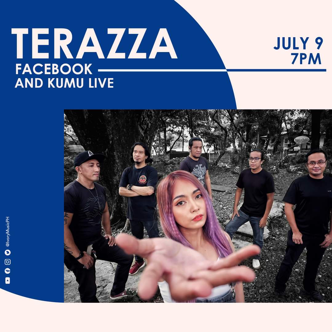 TerazzaPH's tweet photo. Celebrate the release of βTagu-Taguanβ with TERAZZA on their special single release party on July 9, 7PM!
Streaming simultaneously on Facebook and Kumu.
Download the Kumu app here: https://t.co/Gxe8Nyi1n8
Pre-save the track now: https://t.co/RXV906SM95
#IvoryMusicPH https://t.co/Glx8onw5nE