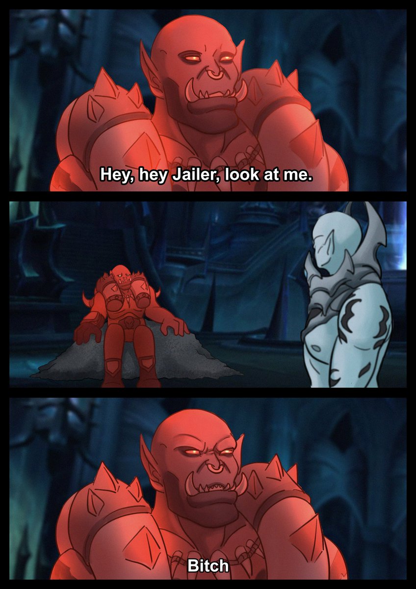 LittleViking4's tweet photo. Couldn't help myself,
 Garrosh dont care who you are, he knows a bitch when he sees one🌺
#worldofwarcraft #garrosh #garroshhellscream #thejailer #Shadowlands https://t.co/YeMg9c4BsP