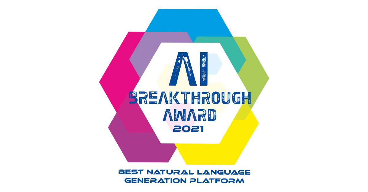 CognizantNews's tweet photo. Cognizant wins 2021 AI Breakthrough Award for Best Natural Language Generation Platform! #AI #ArtificialIntelligence @AI_Breakthrough https://t.co/lAR0Yfs13S https://t.co/XWWMS2zdYI