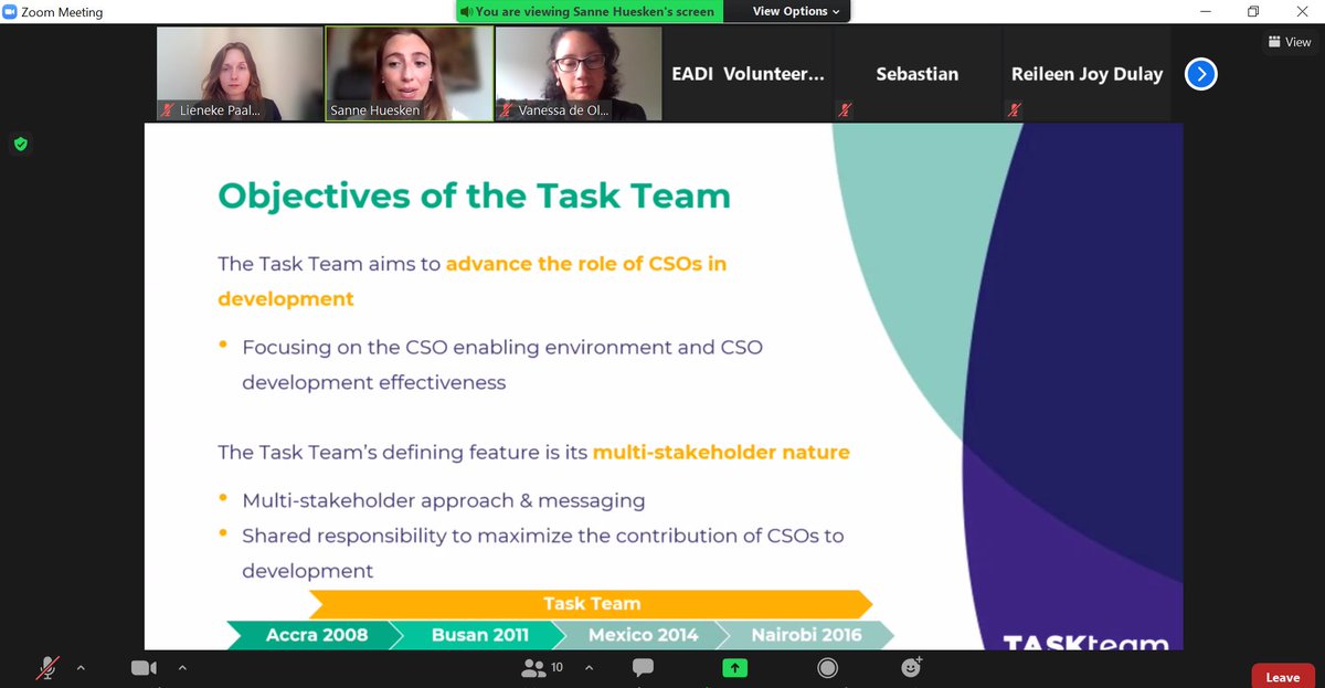 TaskTeamCSO's tweet image. The @TaskTeamCSO showcasing its work @EADI - @ISSnl Conference 2021 “Solidarity, Peace and Social Justice” #virtualvisit #Solidarity2021