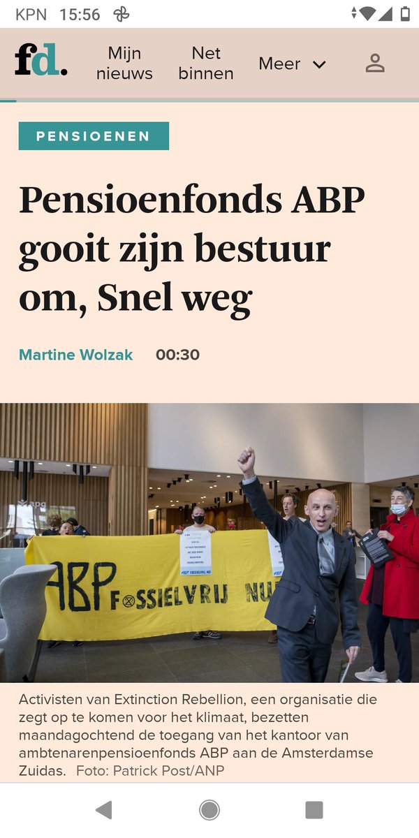 Onze reactie op het vertrek van Menno Snel: 
"Dit laat zien dat ABP alleen in beweging komt na grote maatschappelijke druk. Het is ongelofelijk dat dit nodig is, het wordt hoog tijd dat ABP zelf hun morele kompas aanscherpt en afstand doet van hun fossiele koers." #DuurtTeLang