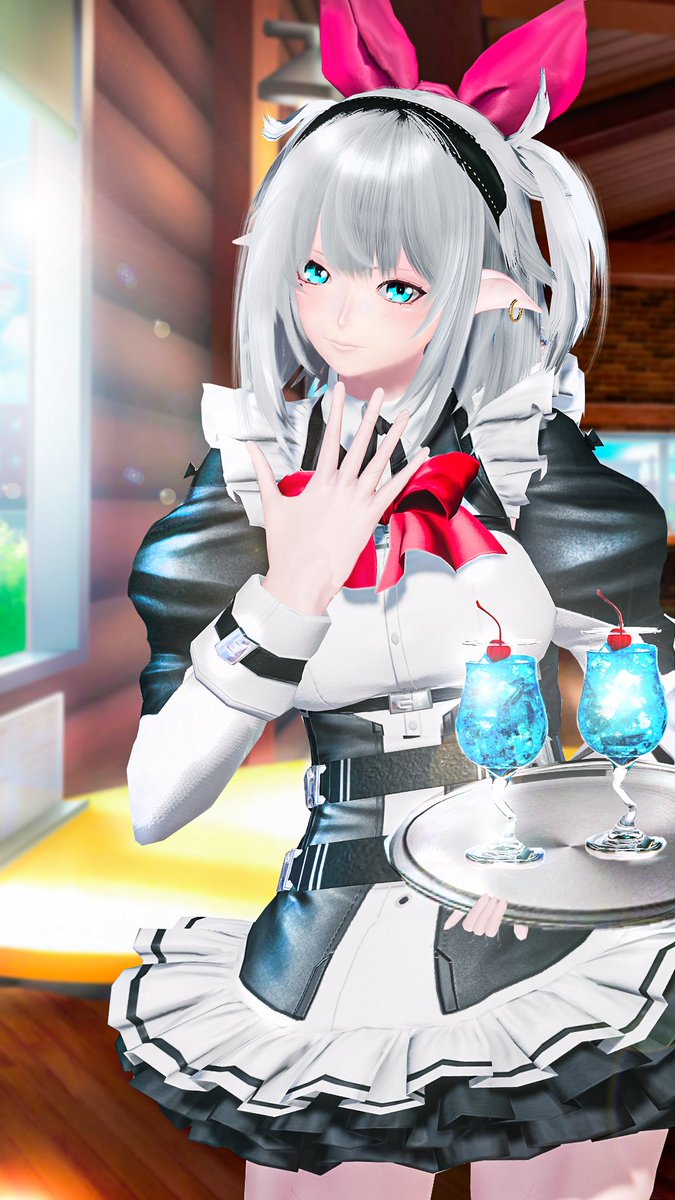 PSO2_UMR's tweet image. アルテセルヴィーネ【Se】を着てみた🌟
早速スクを引いて出た衣装を着てみました₍ᐢ⑅•ᴗ•⑅ᐢ₎💓💞
可愛いメイド服が出てくれて大満足です(⌯❛ᴗ-⌯)و🌟
バッチリメイド服でご奉仕しにいかないと⸜(๑ơ  ơ๑)☕
カフェで働くイメージで撮ってみました💗
明日は木曜日🌟平日折り返しがんばろうね🎵